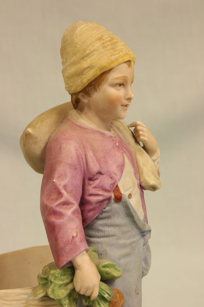 11382r4 Antique Bisque Figurine of Young Boy, Antique Bisque Figurine of Young Boy