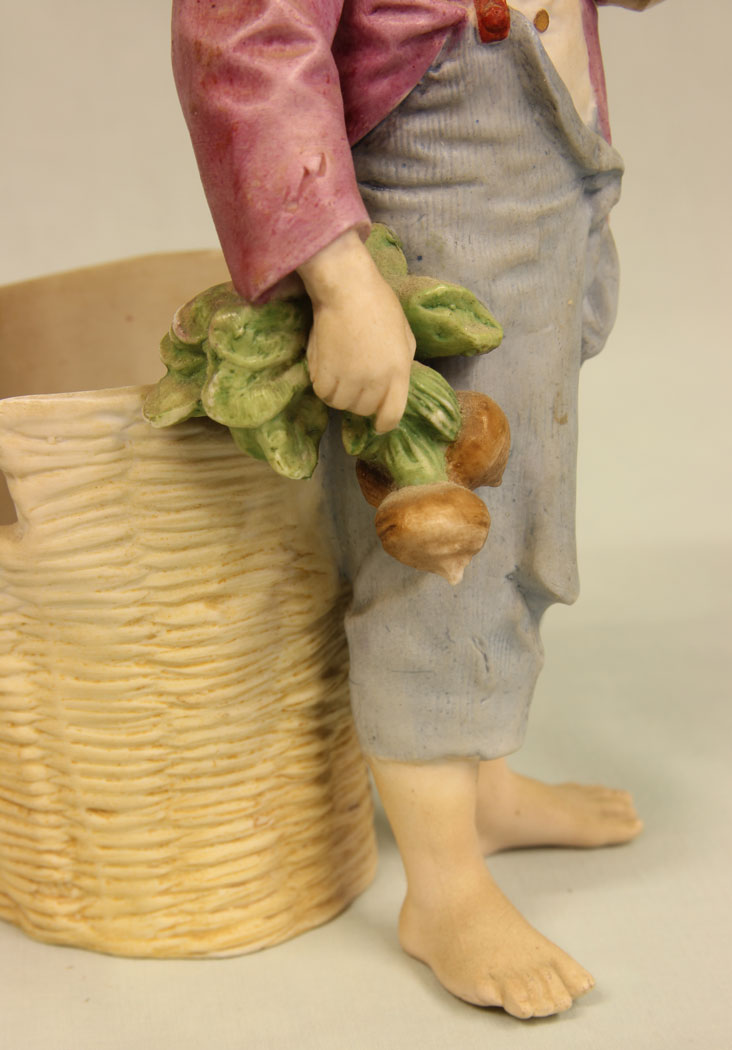 11382r5 Antique Bisque Figurine of Young Boy, Antique Bisque Figurine of Young Boy