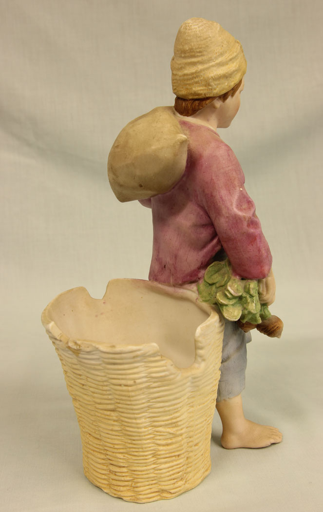 11382r6 Antique Bisque Figurine of Young Boy, Antique Bisque Figurine of Young Boy
