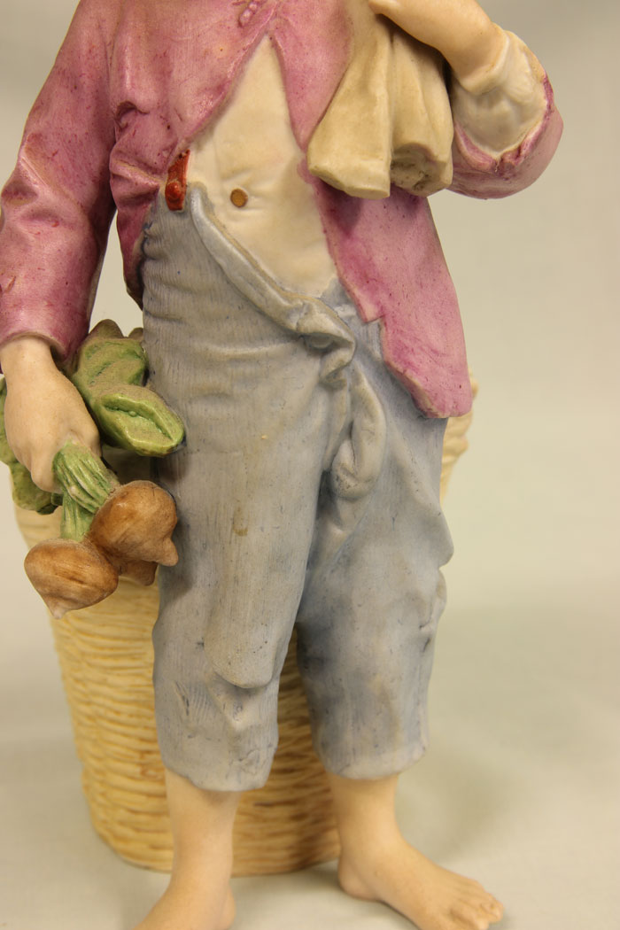 11382r7 Antique Bisque Figurine of Young Boy, Antique Bisque Figurine of Young Boy