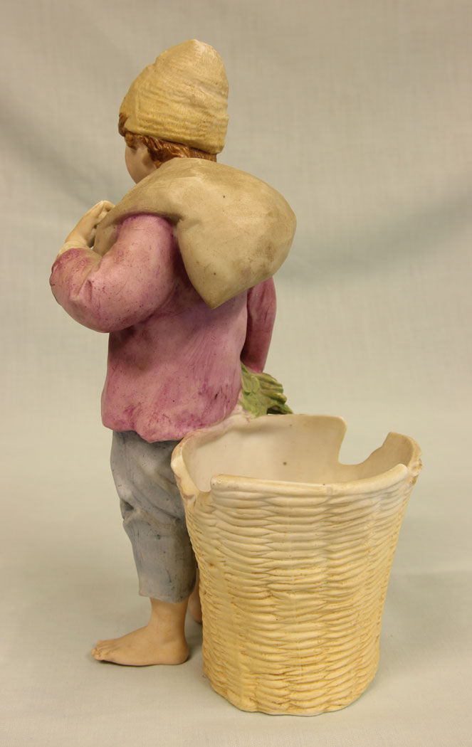 11382r8 Antique Bisque Figurine of Young Boy, Antique Bisque Figurine of Young Boy