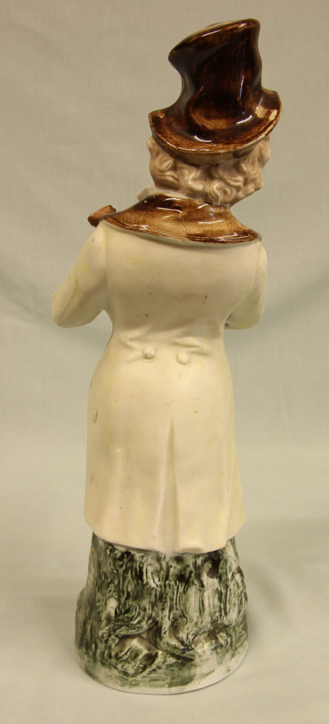 11386r14 Antique Glazed & Bisque Porcelain Pair of Figurines,