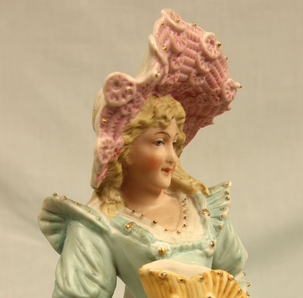 11388r10 Antique Bisque Figurine of Young Lady,
