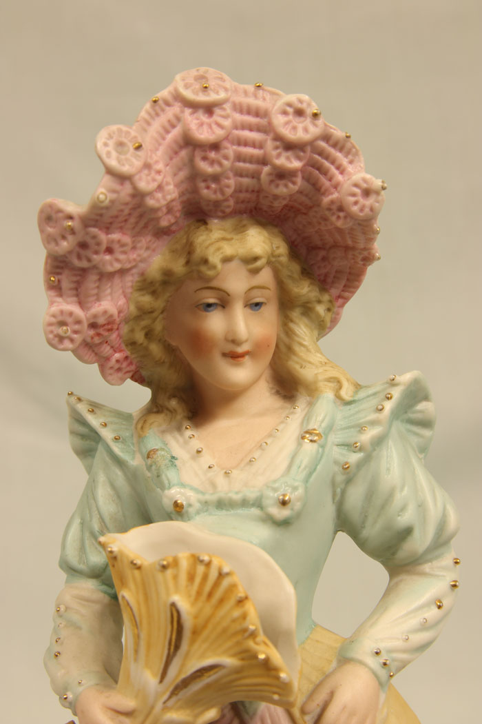 11388r2 Antique Bisque Figurine of Young Lady,