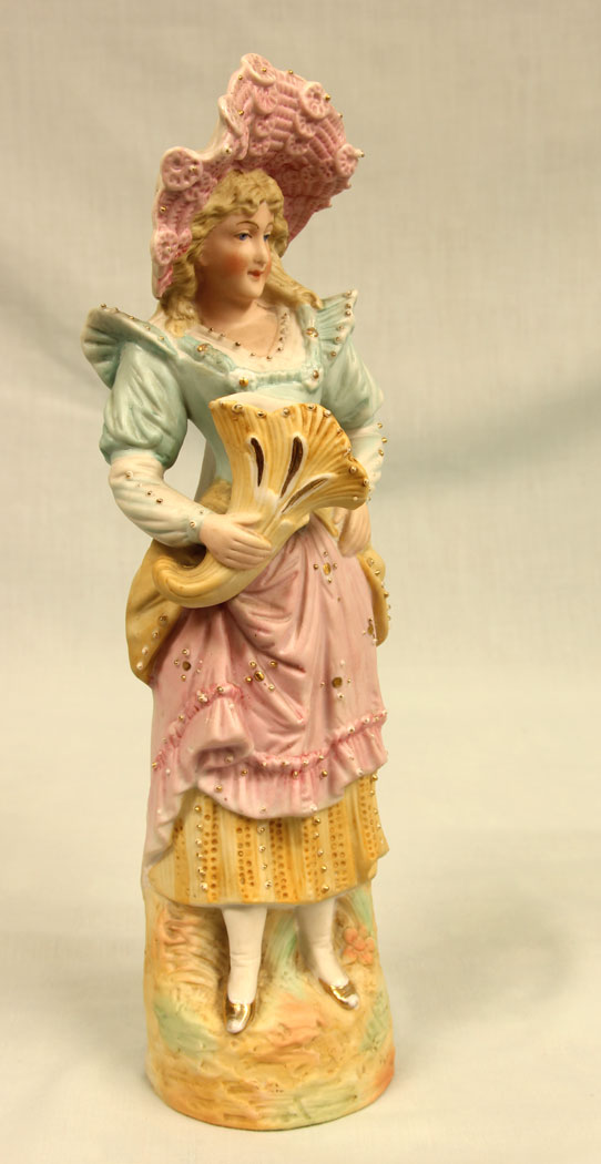 11388r5 Antique Bisque Figurine of Young Lady,