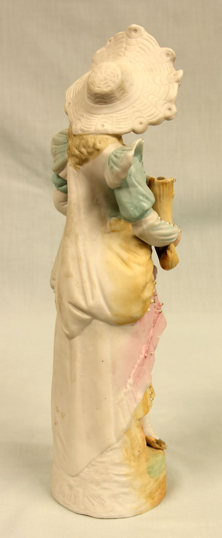 11388r6 Antique Bisque Figurine of Young Lady,