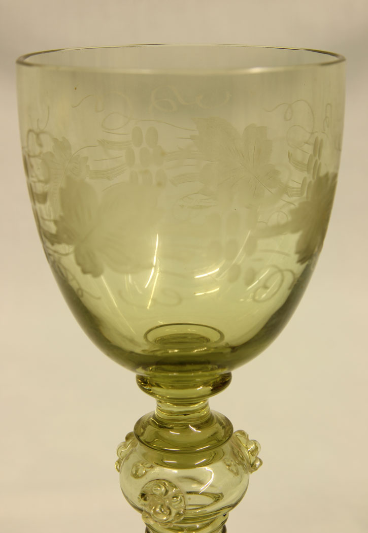 11391r4 Pair Antique Hock Wine Glasses,