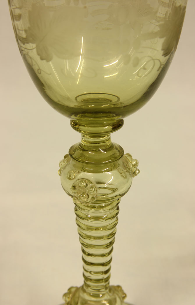 11391r5 Pair Antique Hock Wine Glasses,