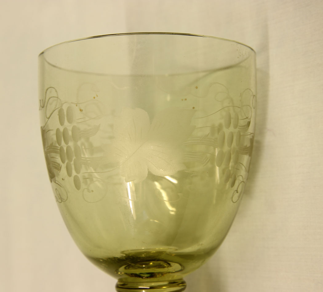 11391r6 Pair Antique Hock Wine Glasses,