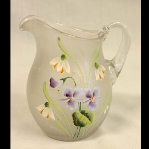 Antique Pretty Frosted Glass Decorated Jug