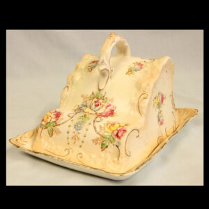 Antique Devon Wear Shaped Cheese Dish & Cover