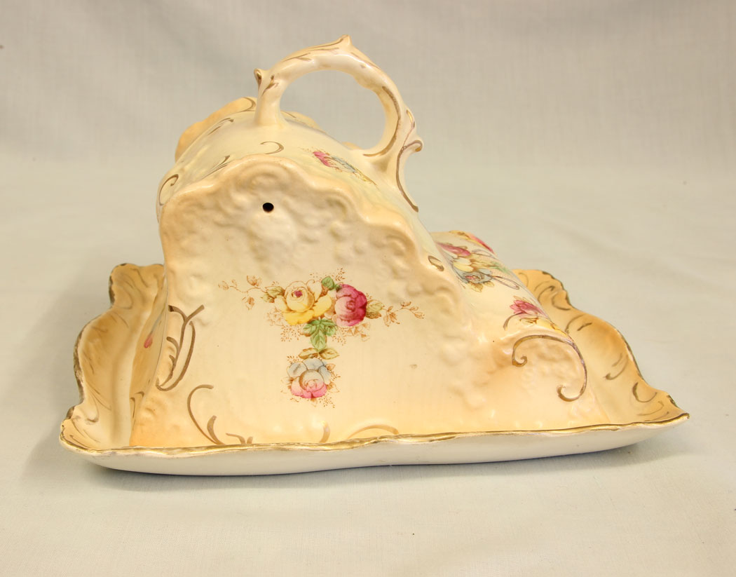 11413r5 Antique Devon Wear Shaped Cheese Dish & Cover, Antique Devon Wear Shaped Cheese Dish & Cover