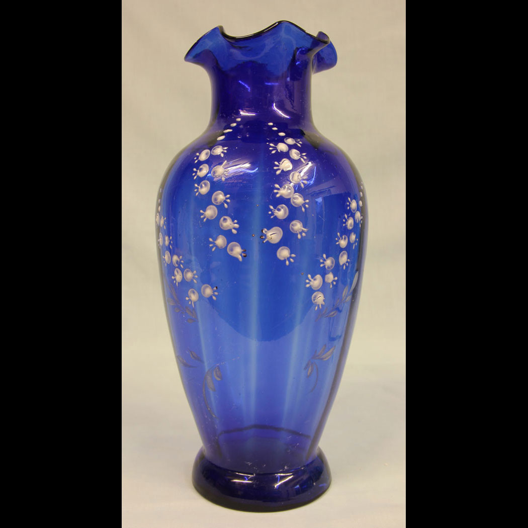 11417r01 Large Late Victorian Bristol Blue Glass Vase