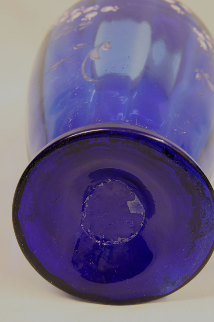 11417r7 Large Late Victorian Bristol Blue Glass Vase,