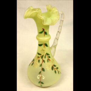 Antique Satin Glass Decorated Jug
