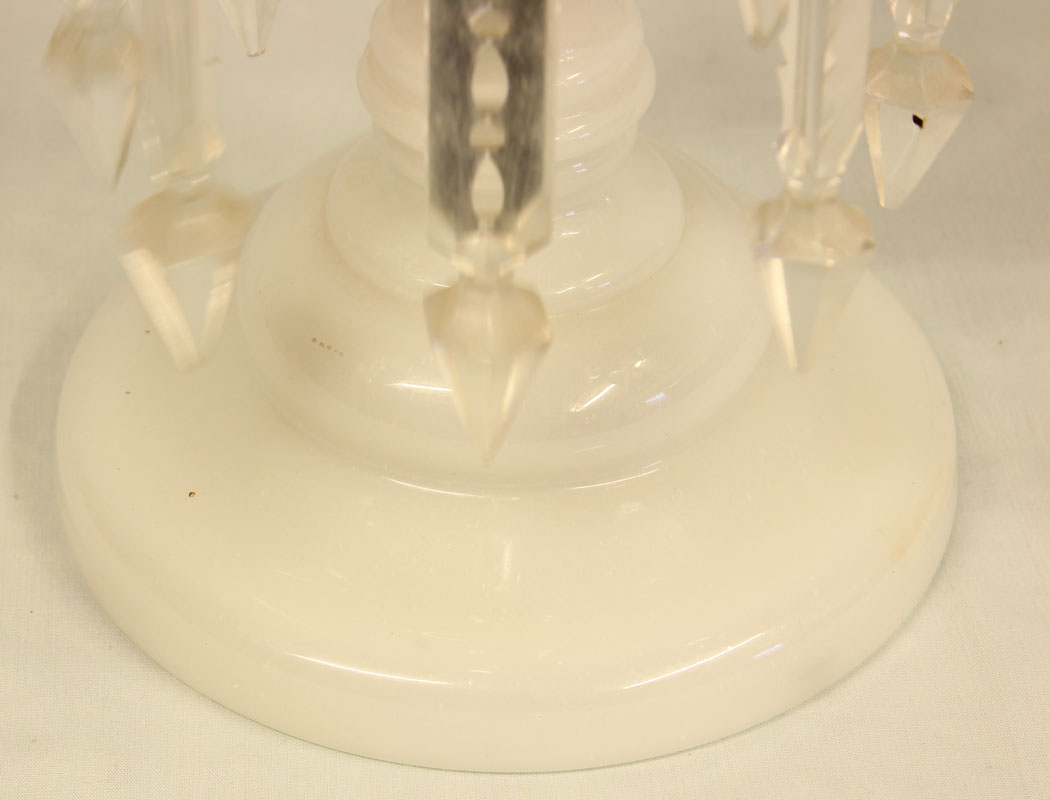 11425r5 Antique Late Victorian Single Mantle Table Lustre, Antique Late Victorian Single Mantle / Table Lustre