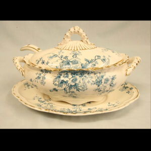 Antique Sauce Tureen on Stand with Ladle