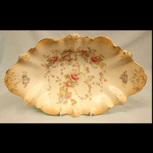 Antique Crown Devon Shaped Decorated Dish