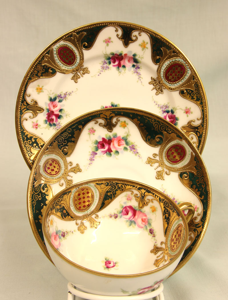 11446r3 Noritake Porcelain Trio Cup Saucer & Plate, Vintage Noritake Porcelain Trio Cup Saucer & Plate