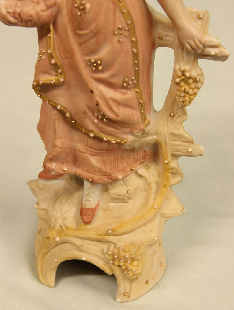 11448r5 Pair of Bisque Figurines of Young Girl & Boy, Pair of Bisque Figurines of Young Girl & Boy