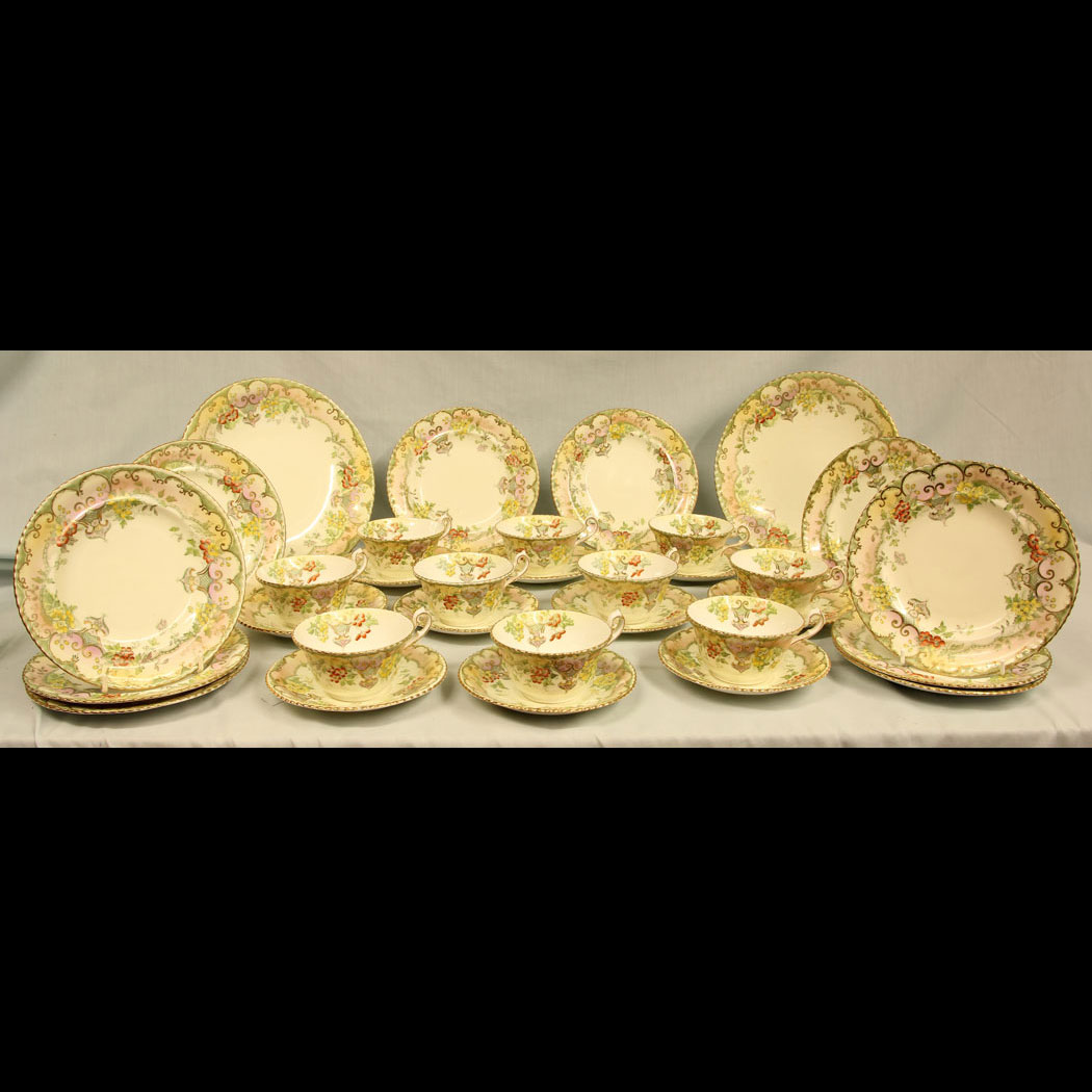 11455r01 Antique 32 Piece China Tea Set. Antique 32 Piece China Tea Set.