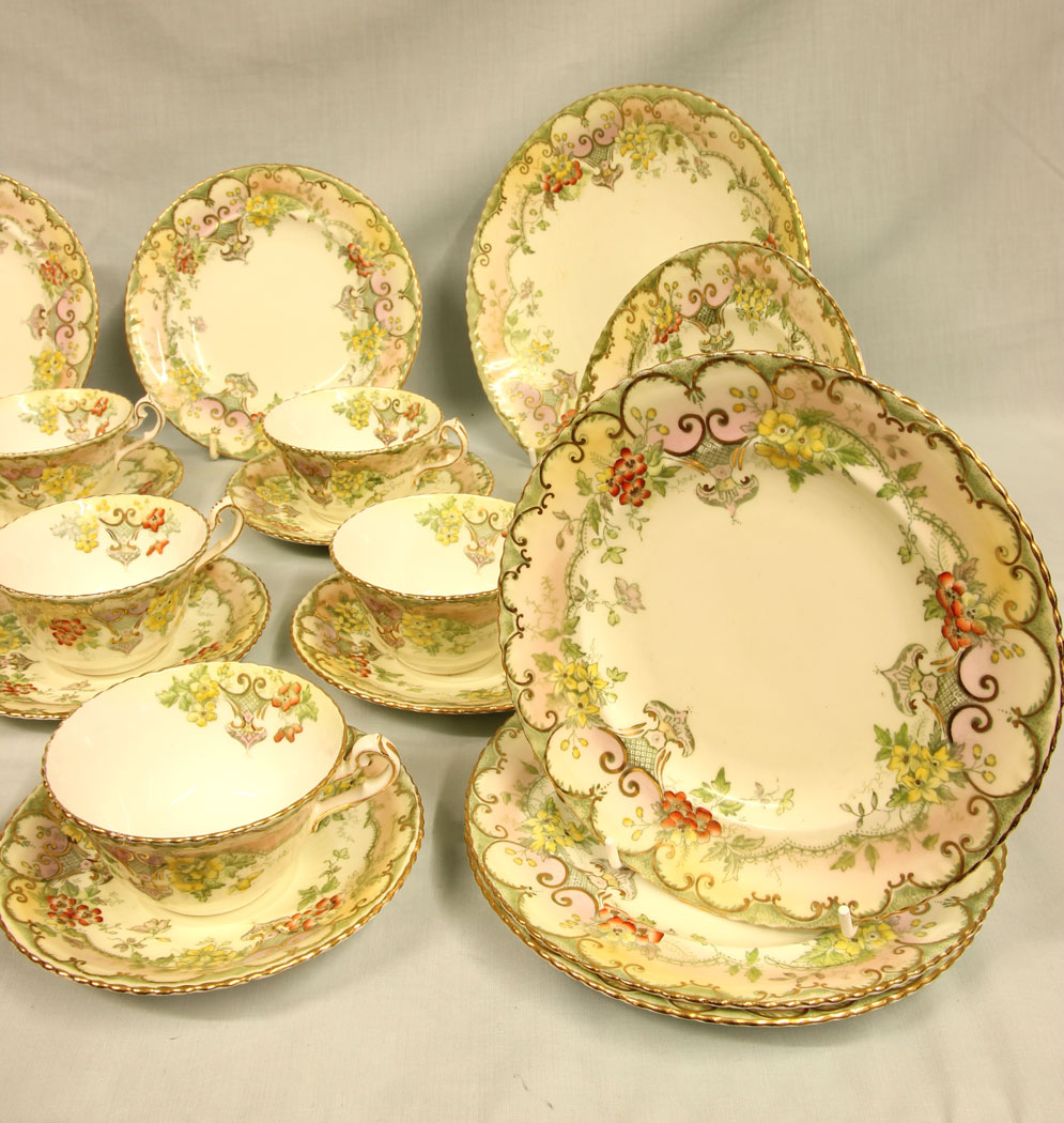 11455r2 Antique 32 Piece China Tea Set. Antique 32 Piece China Tea Set