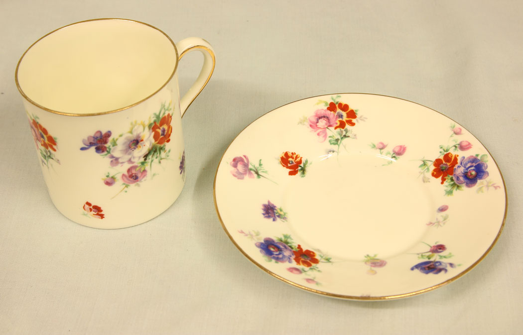 11458r2 Antique Royal Doulton Trixy Pattern Coffee Pot , Antique Royal Doulton Trixy Pattern Coffee Pot & Two Coffee Cans