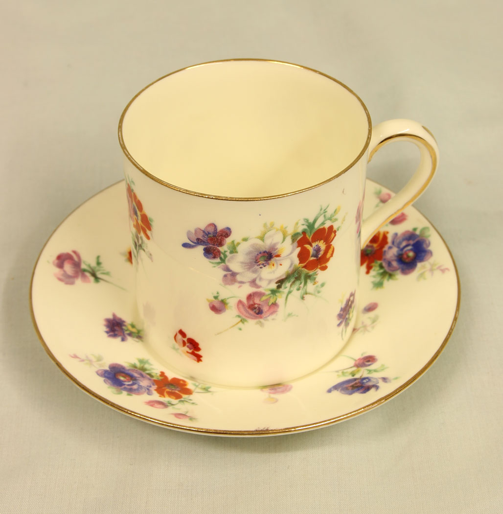 11458r3 Antique Royal Doulton Trixy Pattern Coffee Pot , Antique Royal Doulton Trixy Pattern Coffee Pot & Two Coffee Cans