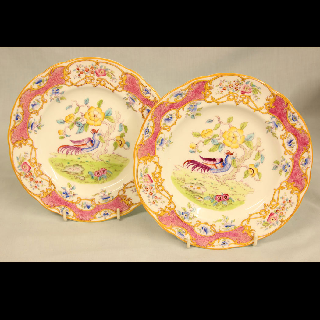 11460r01 Antique Pair of Coalport Plates, Antique Pair of Coalport Plates