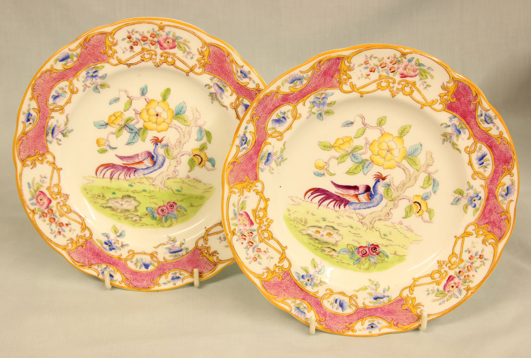 11460r1 Antique Pair of Coalport Plates, Antique Pair of Coalport Plates
