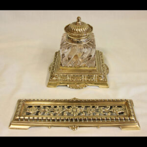 Antique Inkwell & Pen Tray