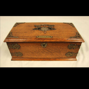Antique Edwardian Oak Cigar Box