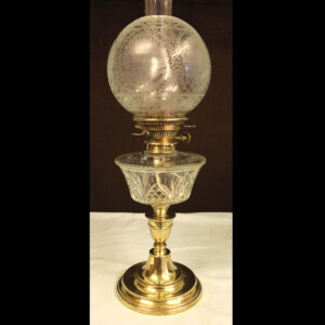 Antique Victorian Oil Lamp & Shade