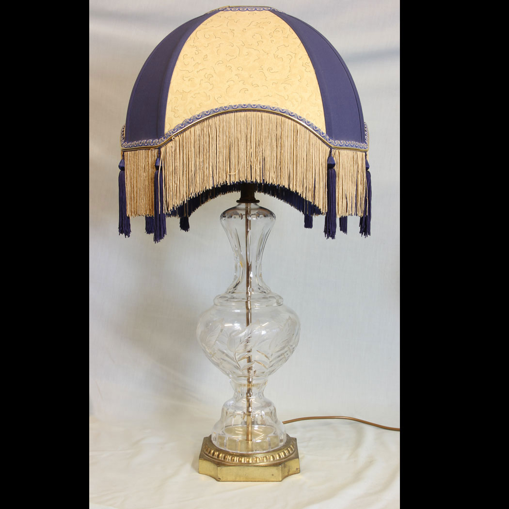 11502r01 Mid 20th Century Glass Table Lamp, Mid 20th Century Glass Table Lamp