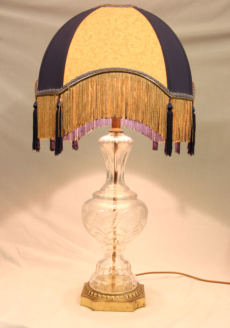 11502r3 Mid 20th Century Glass Table Lamp, Mid 20th Century Glass Table Lamp