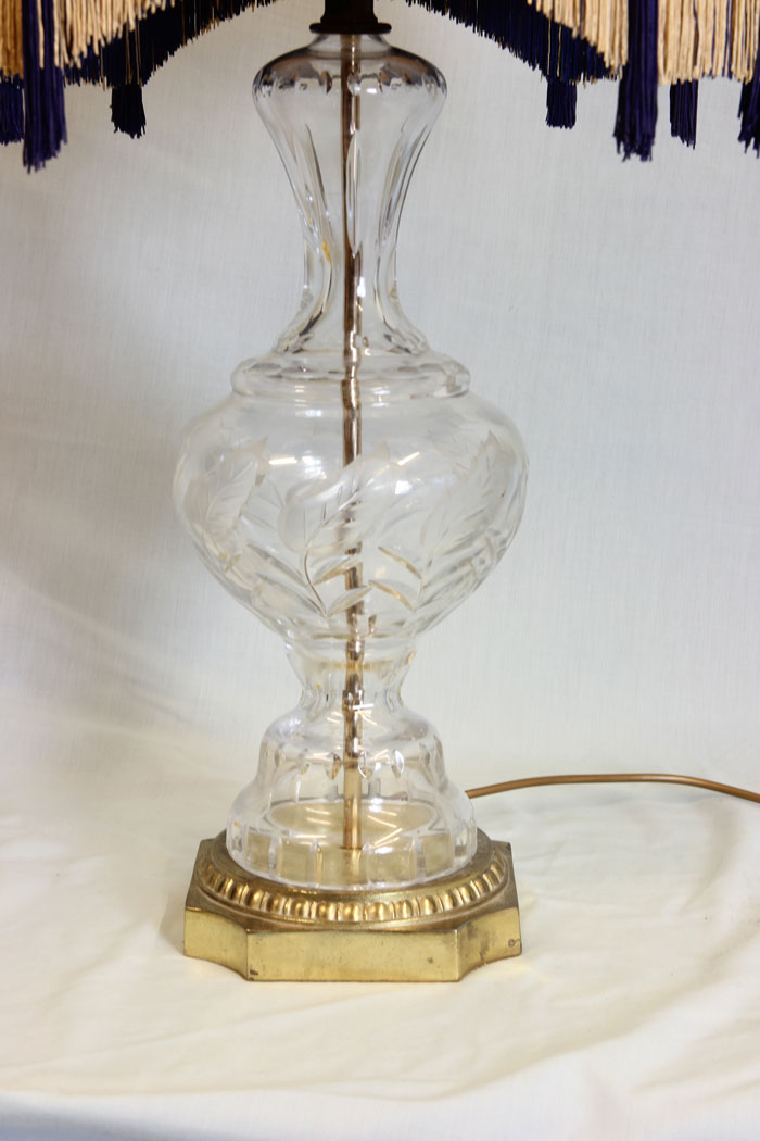11502r4 Mid 20th Century Glass Table Lamp, Mid 20th Century Glass Table Lamp