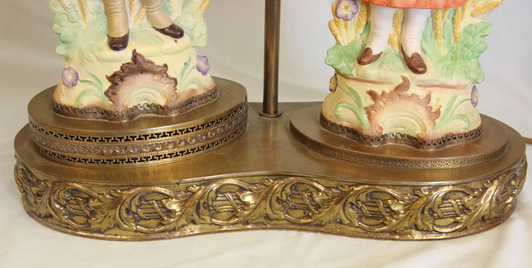 11503r7 Antique Figure Lamp of Lady & Gentleman, Antique Figure Lamp of Lady & Gentleman