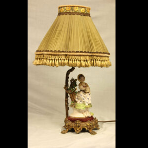 Antique Figurine Lamp of Young Girl