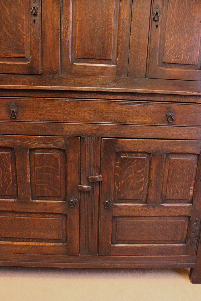 11511r8 Antique Oak Court Cupboard Sideboard Dresser,