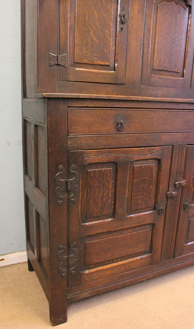 11511r9 Antique Oak Court Cupboard Sideboard Dresser,
