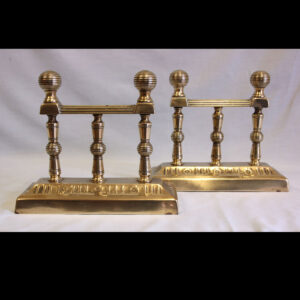 Pair Antique Brass Fire Dogs
