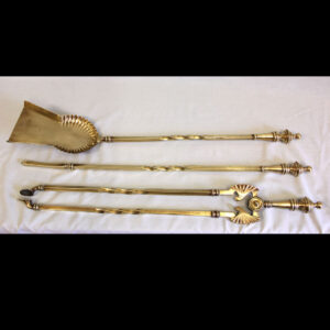 Set Antique Brass Fire Irons