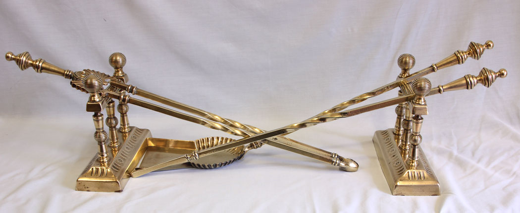 11525r5 Antique Set Fire Irons,