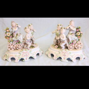 Antique Pair of Early 20th Century Porcelain Figurines