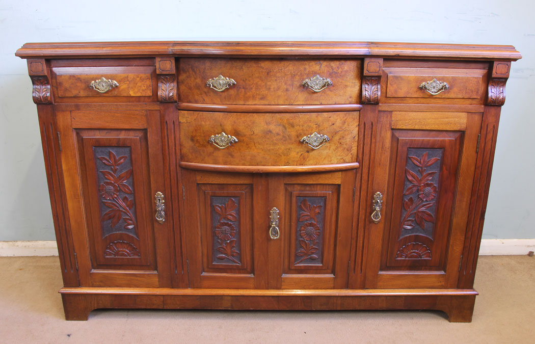 11578r9 Antique Walnut Sideboard Server,