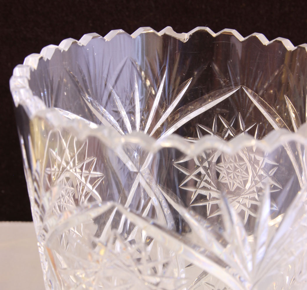 11591r6 Antique Vintage Cut Glass Vase,