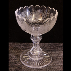 Antique Etched Glass Bowl