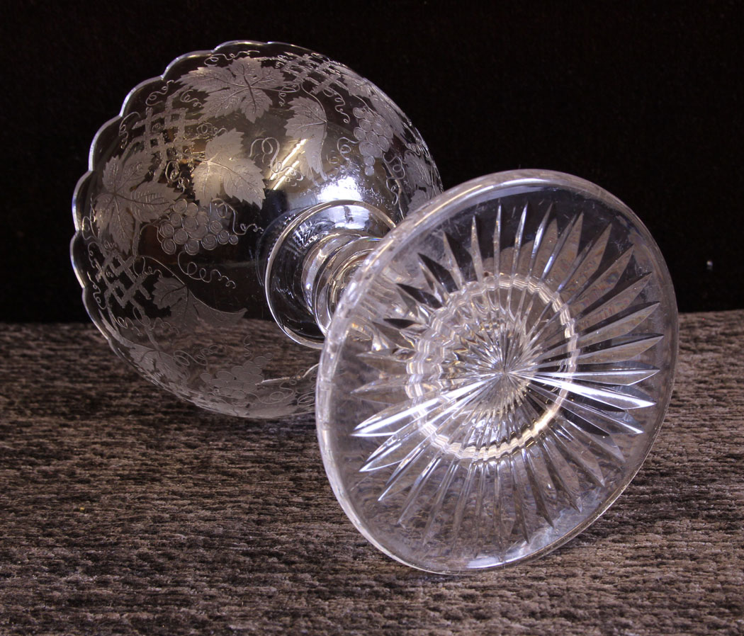11592r5 Antique Etched Glass Bowl,