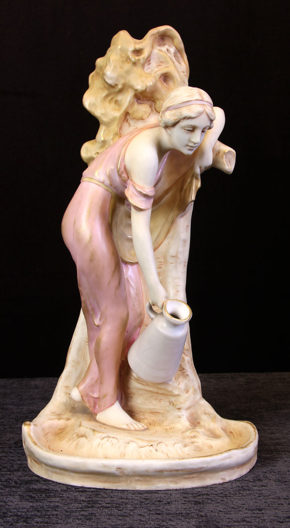 11601r1 Antique Royal Dux Figure of Young Girl,