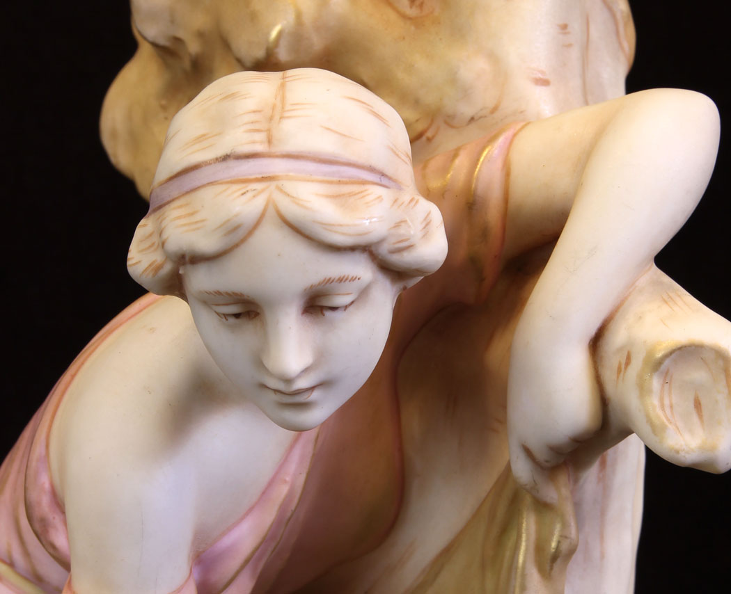 11601r10 Antique Royal Dux Figure of Young Girl,